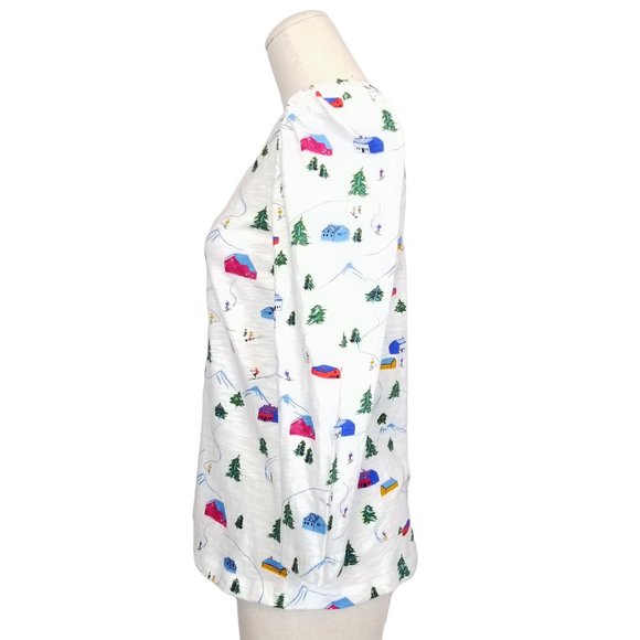 NWT Anthropologie Maeve Ski Themed Audra Cotton Tee Sz XS - Picture 3 of 12